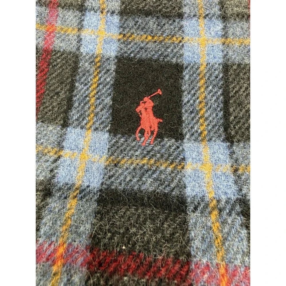Polo Ralph Lauren‎ Men's Merino Wool 2 Piece Set Hat & Scarf Reversible BLUE